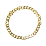 Fashionable heavy look gold finish chain bracelet with secure hook clasp