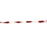 Red and white Mauli Rakhi with gold wire for traditional celebrations