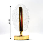 Warm glowing feather shape crystal table lamp for bedroom