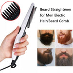 Electric hair straightening comb in a stylish black finish.