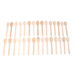 Natural birchwood disposable spoons demonstrating sturdy and food-grade quality.
