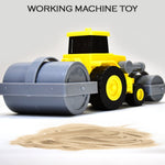 Children happily playing with the mini construction excavator vehicle.