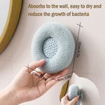 The flower bath sponge effortlessly creating rich, luxurious foam for bathing.