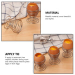 Polished stainless steel egg cup holder showcasing round base stability