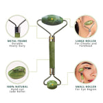 Anti-aging jade face roller promoting wrinkle reduction