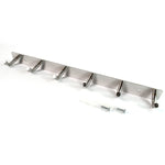 Installation hardware including screws and plugs for stainless steel hook rack