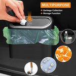 Practical plastic mini car trash can with lid for vehicle use