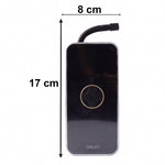 Size guide for portable electric tyre pump with compact dimensions