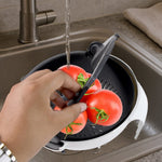All components of the 9-in-1 vegetable chopper set arranged neatly