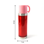 Side view of insulated travel mug 500ML with spill-proof handle lid