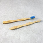 Bamboo toothbrush showcasing natural handle and bristles