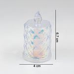 A side view of the flameless LED candle showing its realistic flickering flame effect.