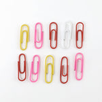 Brightly coloured vinyl-coated paper clips, perfect for school projects and office organizing.