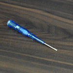 Durable metal screwdriver with a built-in voltage tester for various electrical applications.