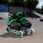 Roller boots featuring adjustable sizing for growing feet