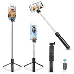 Compact wired selfie stick folded for easy portability and storage