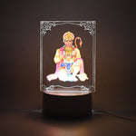 Side view of 3D Lord Hanuman Frame featuring warm white LED night light