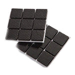 Diagram showing easy application steps for self-adhesive furniture leg pads.