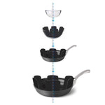 Multiple felt protectors stacked, ideal for safe cookware storage