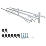 Folded clothes drying rack neatly against the wall, highlighting its space-saving design.