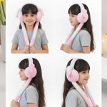 Feature shot highlighting soft plush fabric in kids winter earmuffs
