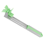 The sleek stainless steel watermelon cutter displayed on a modern kitchen counter.