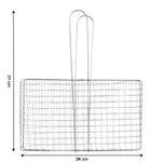 Secure food holding stainless steel grill basket for safe cooking