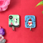 Jolly cartoon design on self-adhesive hook fixed on wall surface
