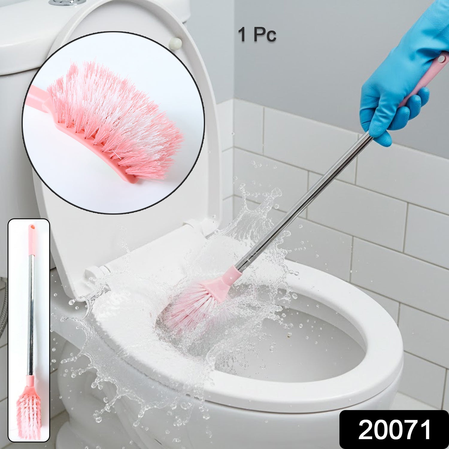 Close-up view of dense synthetic bristles on toilet cleaning brush