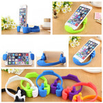 Hand-shaped mobile stand in white, showcasing its unique design.
