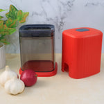 Compact vegetable chopper with built-in storage container