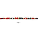 Decorative red and black thread rakhi with handmade ethnic style