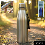Sports water bottle featuring carry strap for easy portability