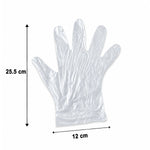 Box of disposable plastic gloves for food and cleaning tasks