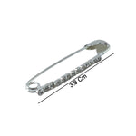 Packaging of silver finish safety pin brooch set with crystal stones