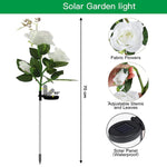 Weather-resistant solar garden flower lights with ground stakes