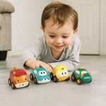 Colorful toddler toy cars from Funwoods Scurry 12-piece pull back set