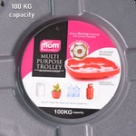 Compact plastic gas cylinder trolley for safe transport of heavy items