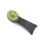 Complete view of the pressure cooker handle and air release valve.
