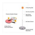 Elastic shaft flexibility shown on the Portable Wiff Waff ping pong trainer.