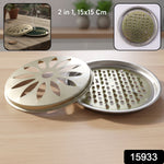 Metal mosquito coil stand with ventilated cover for effective smoke circulation