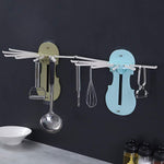 Detailed view of the push-up mechanism and hook rotation on the wall hanger.
