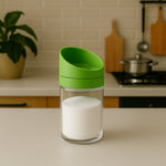 Detailed view of airtight kitchen storage jar lids with slant design