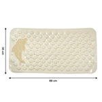 Anti-slip bath mat on wet bathroom floor enhancing safety and grip