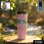 Double-wall vacuum insulated stainless steel flask for hot and cold drinks