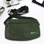 Adjustable strap and durable fabric of the pilgrimage shoulder bag.