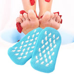 Pair of soft socks for dry, cracked feet repair, shown on a white background.