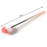 Toilet cleaning brush angled for ease of use and better control