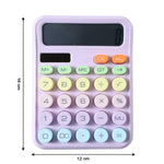 Close-up of calculator soft keys and large display screen