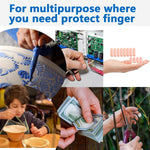 Person using a phone while wearing flexible silicone finger sleeves